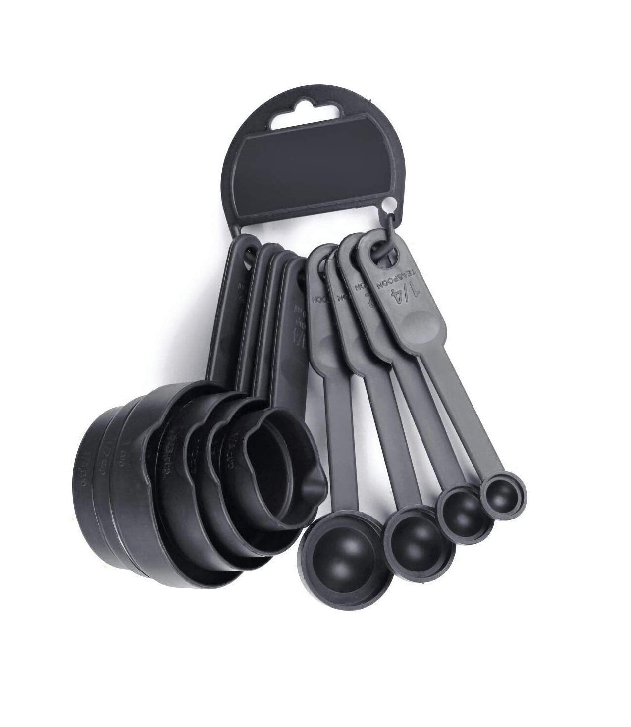 Plastic Measuring Spoon And Cup Set, 8-Pieces Black Moq 10 Pieces