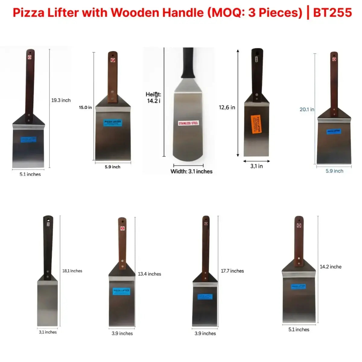 Pizza Lifter With Wooden Handle