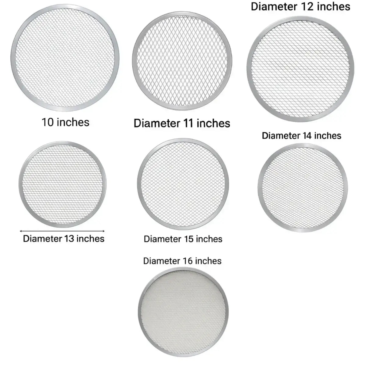 Aluminum Pizza Mesh Screen Round Baking Tray For Crispier Bakes