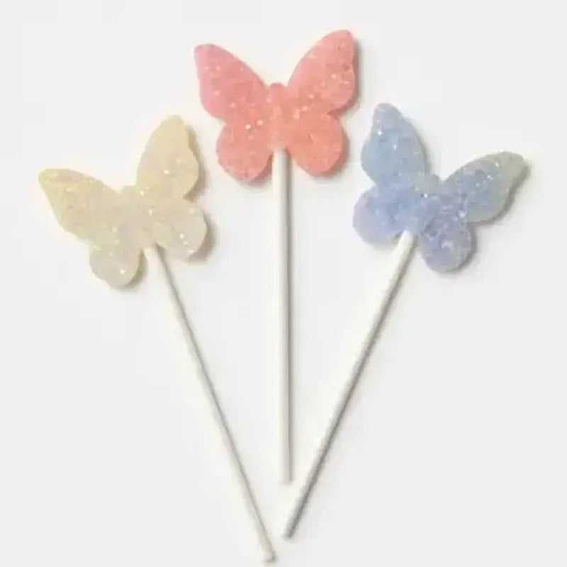 Glitter Butterfly Cake Topper Set – Rainbow Pastel Party Picks Moq 5 Packs | Tpr208