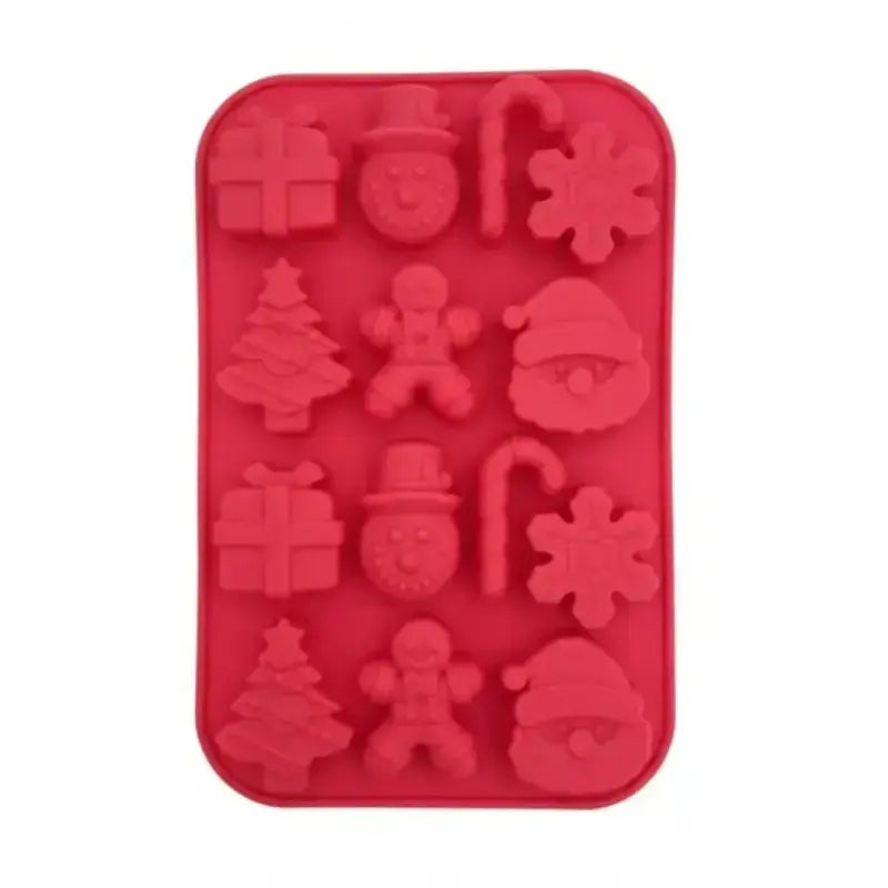 Christmas Theme Silicone Mold For Chocolates Candy Soap – Cm007 12 Cavity Design