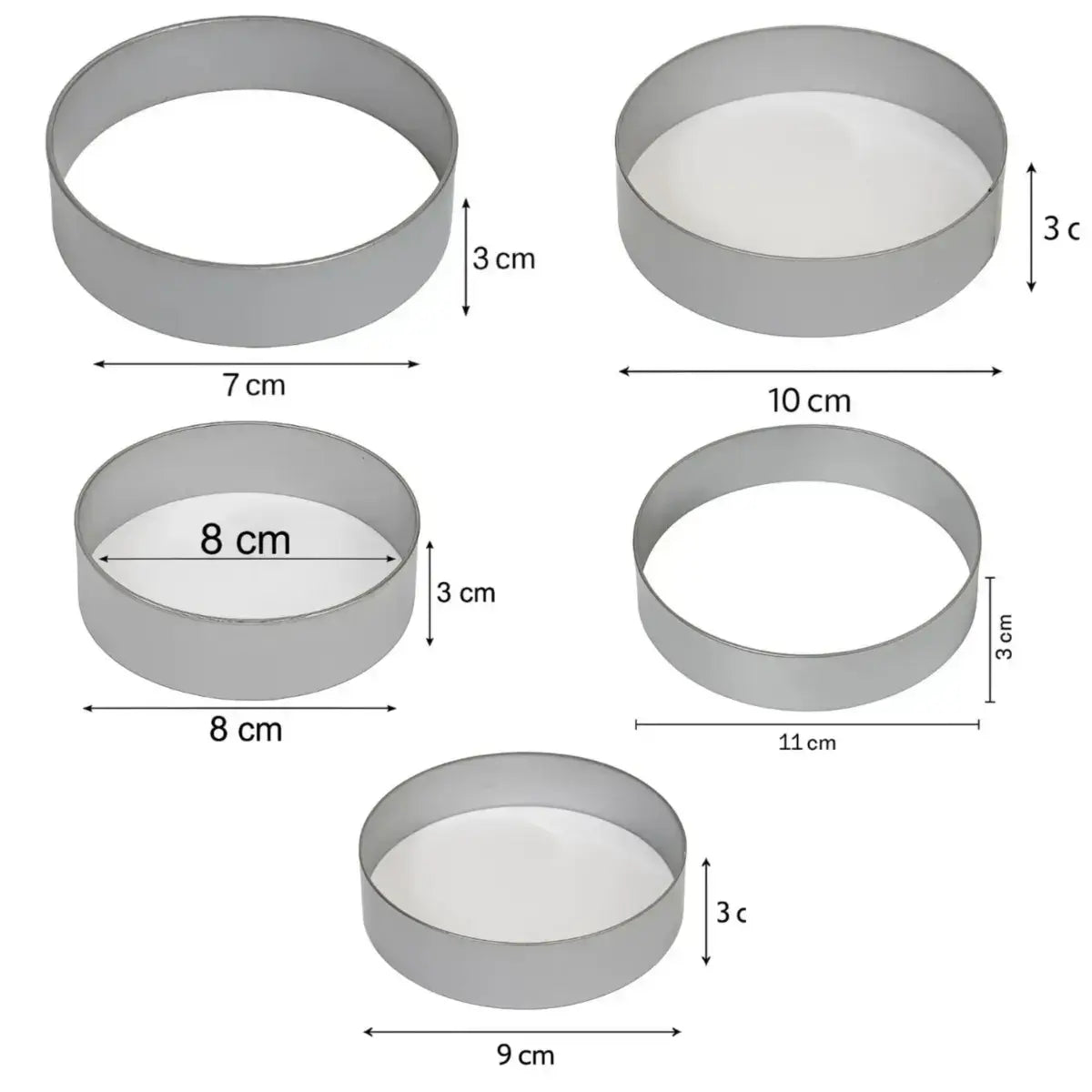 Round Cake Ring Mold – Stainless Steel Mousse Dessert Mold