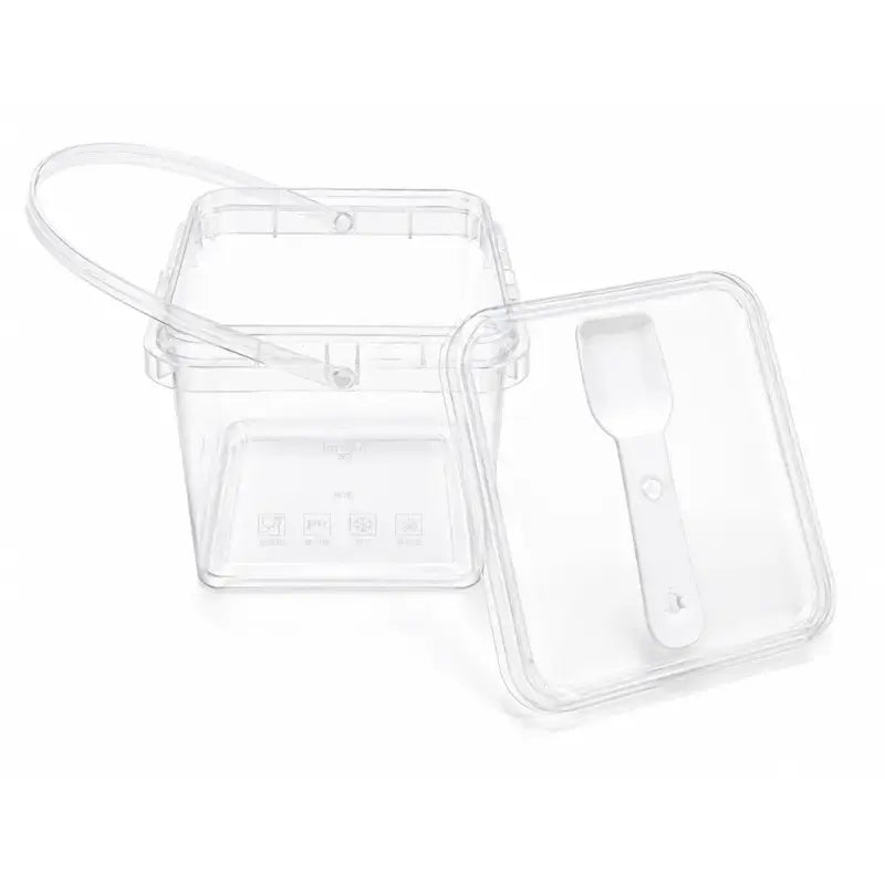 2603 55 Cl103 365Ml Heavy Plastic Dessert Bucket Container With Handle Spoon Lid –