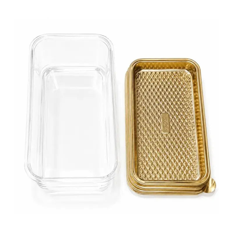 2603 46 Cl095 Premium Gold Rectangular Dessert Container With Lid – Pack Of 50