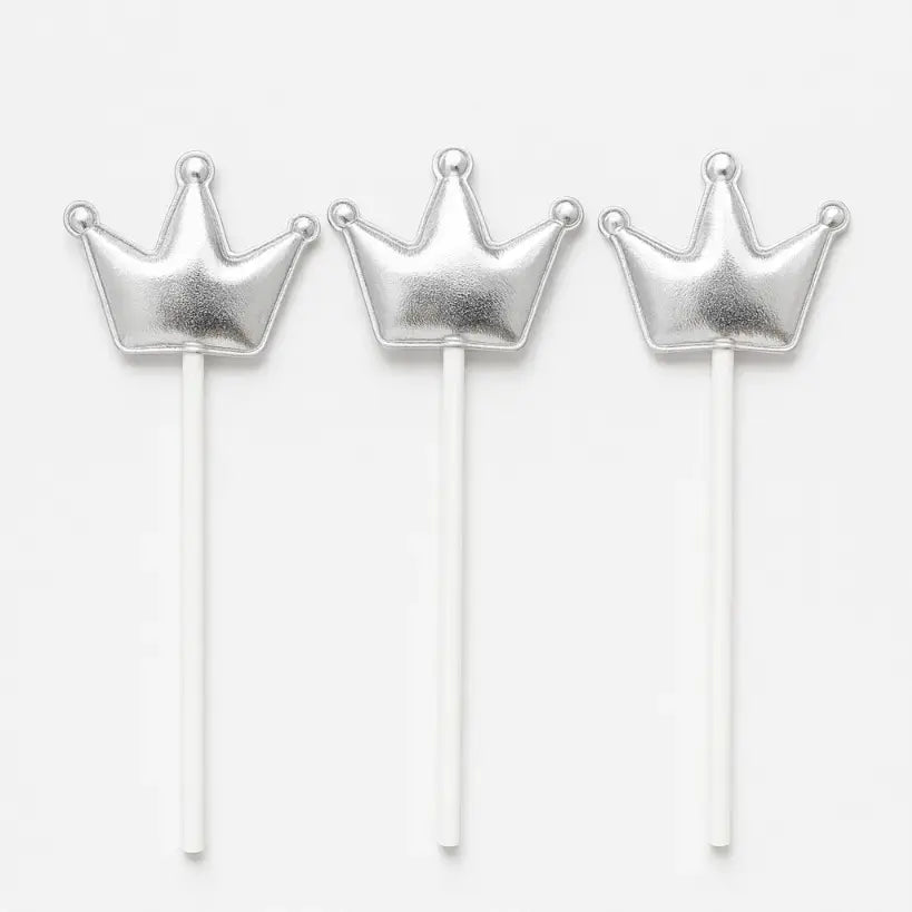 4 Pieces Crown Cake Topper Silver Moq 10 Packets Tpr198
