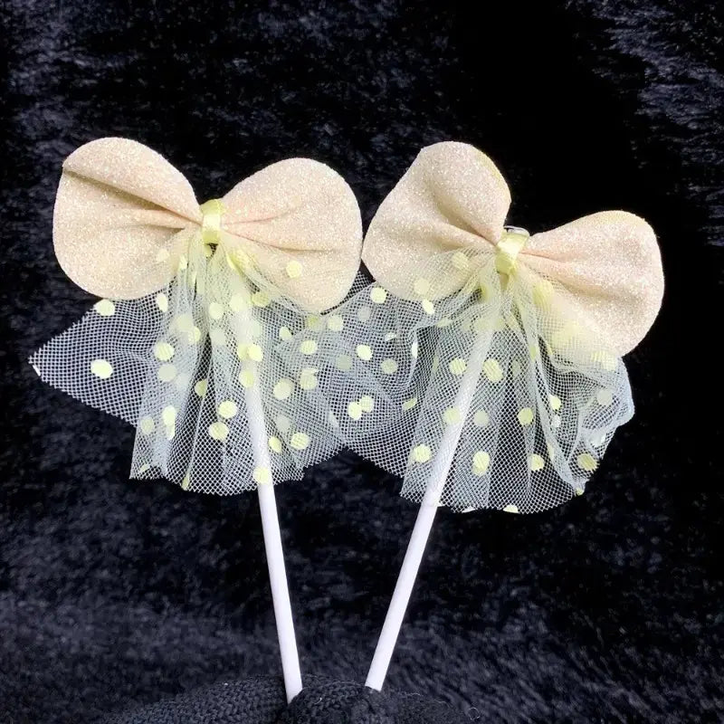 2 Piece Multicolour Ribbon Cake Topper Tpr092