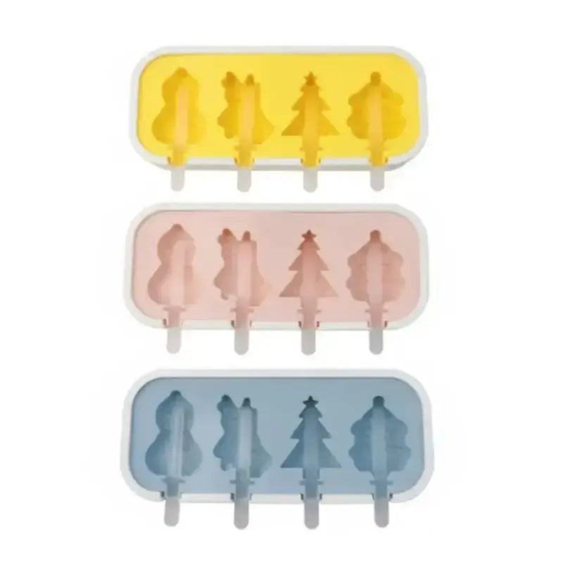 Christmas Silicone Ice Cream Chocolate Popsicle Mold – Cm233 4 Cavity Design