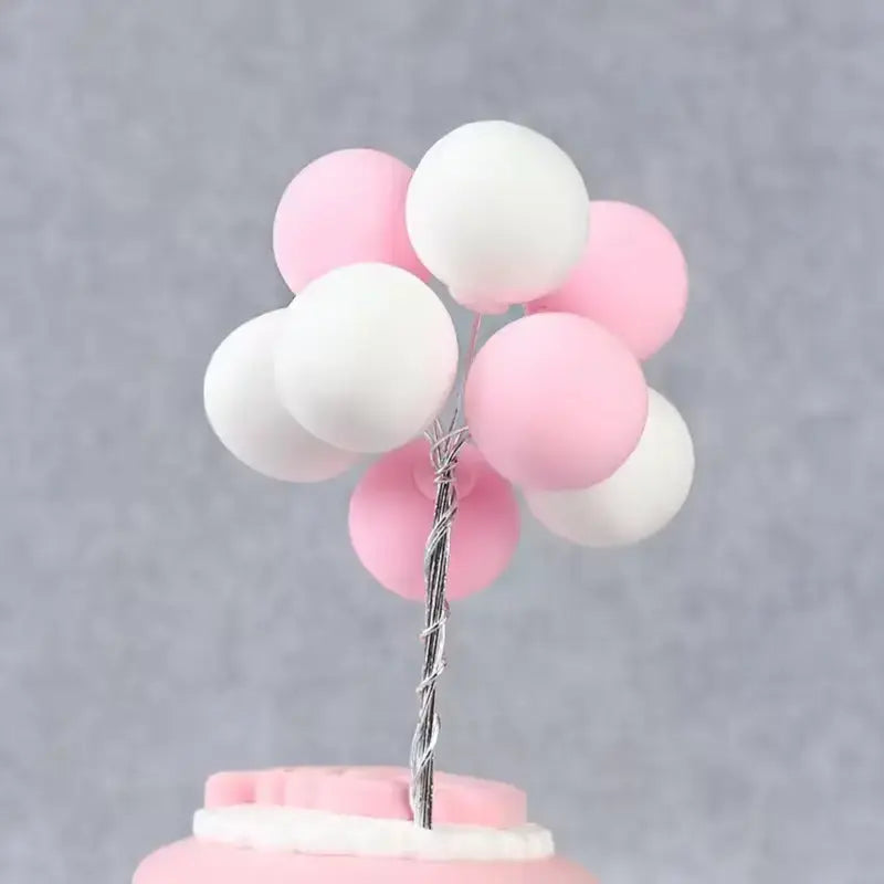 Pink White Bunch Of Balloons Cake Topper Girls Birthday Decoration Tpr068
