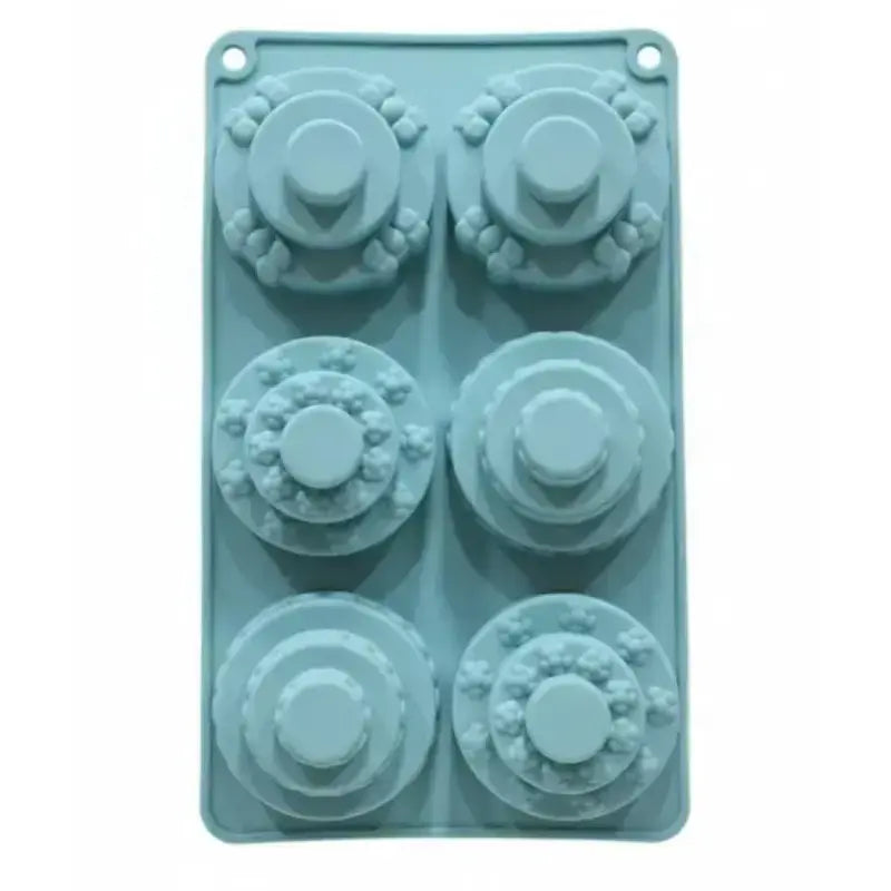 Silicone Chocolate Mold – 6 Cavity Tiered Cake Design Cm206