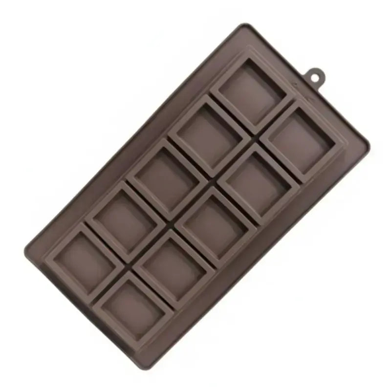 Silicone Chocolate Bar Mold – 10 Cavity Square Block Design Cm211