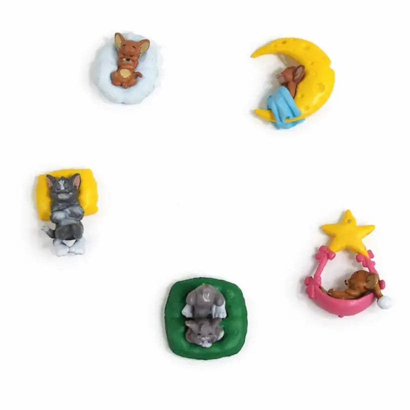 Tom Jerry Sleeping Theme Cake Toppers – Cartoon Pvc Mini Figures Ctt058 Ets