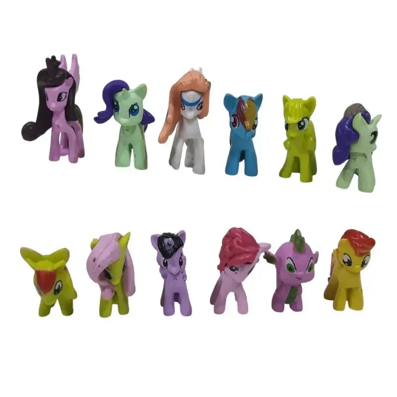 12 In 1 My Little Pony Cartoon Cake Toppers – Pvc Mini Pony Figures Set Ctt060 Ets