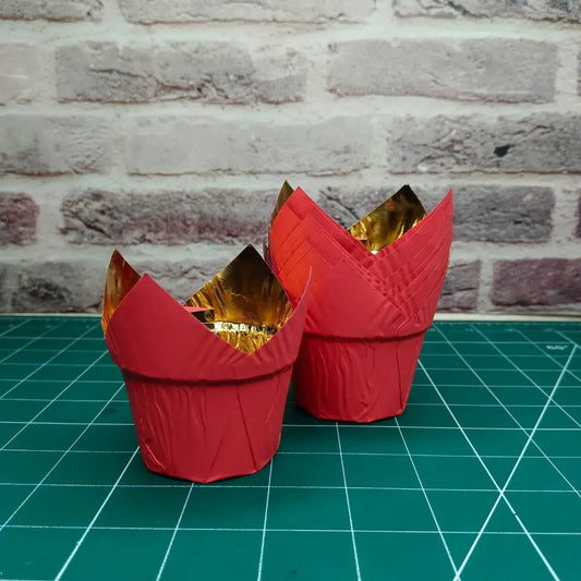 Tulip Baking Cups For Muffin Pack Of 50 Red Ets Cl035 D