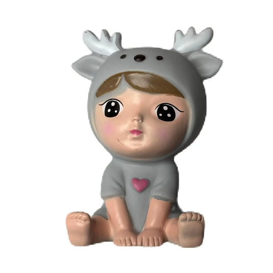 Grey Small Sitting Doll Toy Topper Ctt023