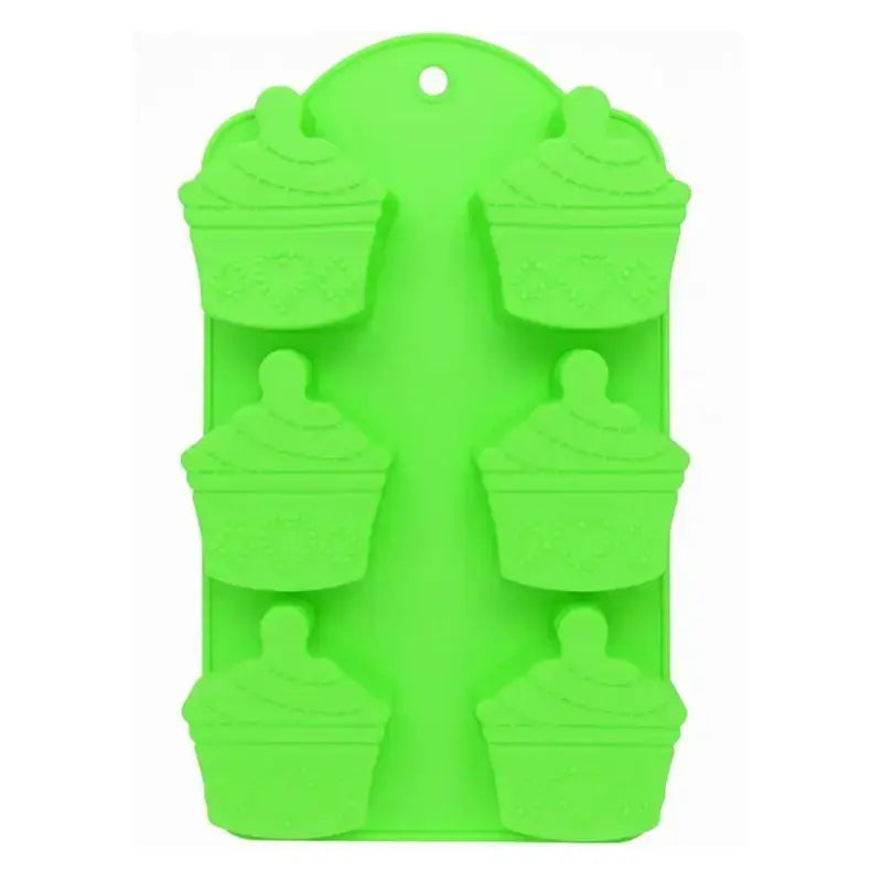 Silicone Chocolate Mold – 6 Cavity Cupcake With Heart Design Cm224