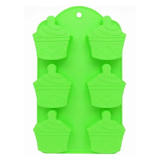 Silicone Chocolate Mold – 6 Cavity Cupcake With Heart Design Cm224