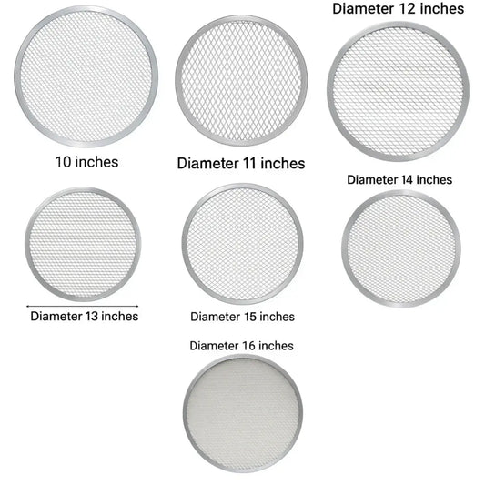 Aluminum Pizza Mesh Screen Round Baking Tray For Crispier Bakes