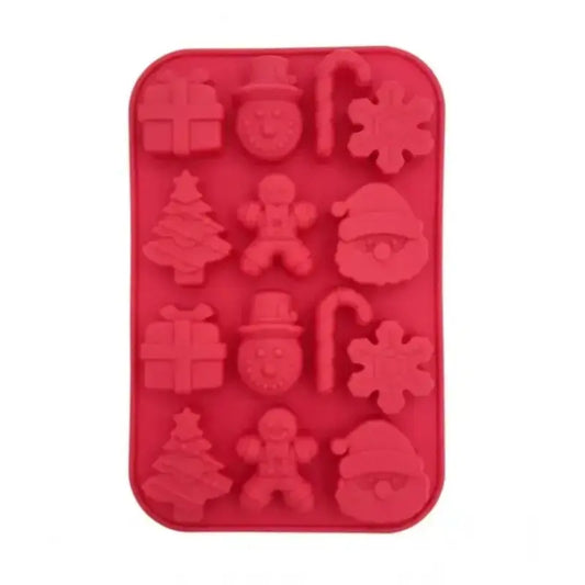 Christmas Theme Silicone Mold For Chocolates Candy Soap – Cm007 12 Cavity Design