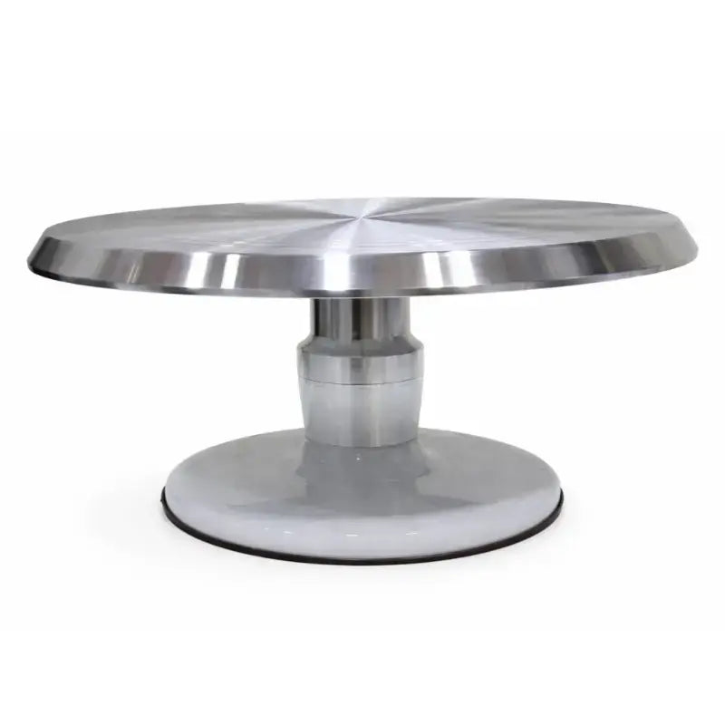 3 Piece Multicolour Cake Turntable – Stainless Steel Top with Detachable Fibre Base