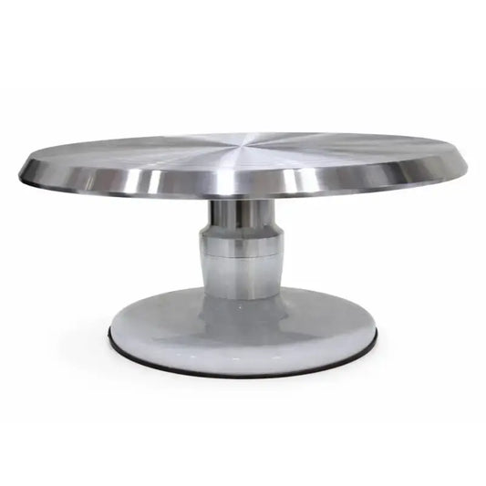 3 Piece Multicolour Cake Turntable – Stainless Steel Top with Detachable Fibre Base