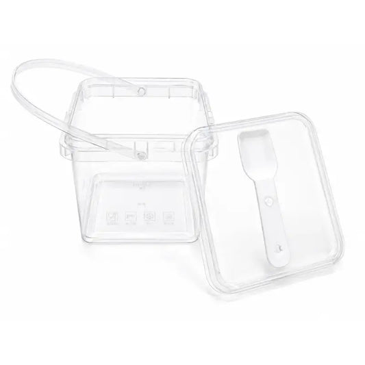 2603 55 Cl103 365Ml Heavy Plastic Dessert Bucket Container With Handle Spoon Lid –