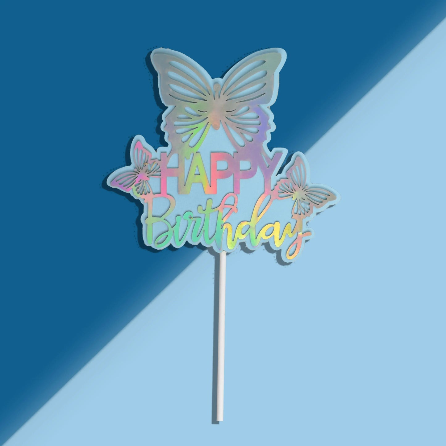 Blue Butterfly Happy Birthday Topper Tpr086