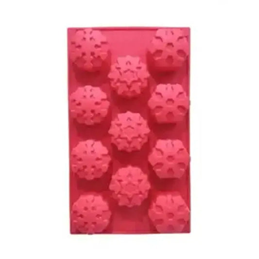 Silicone Chocolate Mold – 10 Cavity Snowflake Design Cm221