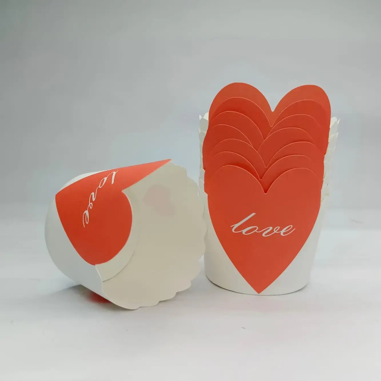 Heart Shape Muffin Cups 50Pcs Pkt Red Ets Cl009
