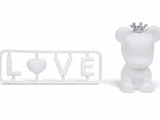 Love Bear Cake Topper Set – Crown Bear Love Sign Decoration Plastic Multicolour Ctt052