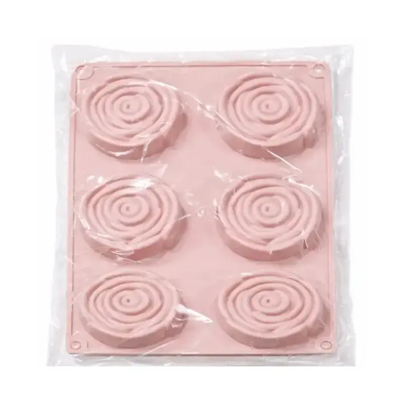 Spiral Rose Silicone Chocolate Mold – 6 Cavity Flower Mold Cm243