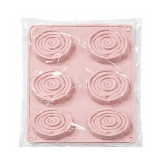 Spiral Rose Silicone Chocolate Mold – 6 Cavity Flower Mold Cm243