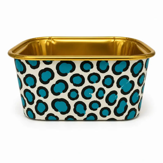 2603 5 Cl033 Square Animal Print Gold Foil Paper Baking Cups With Lid – Brownie Cups Pack Of 50 Ets
