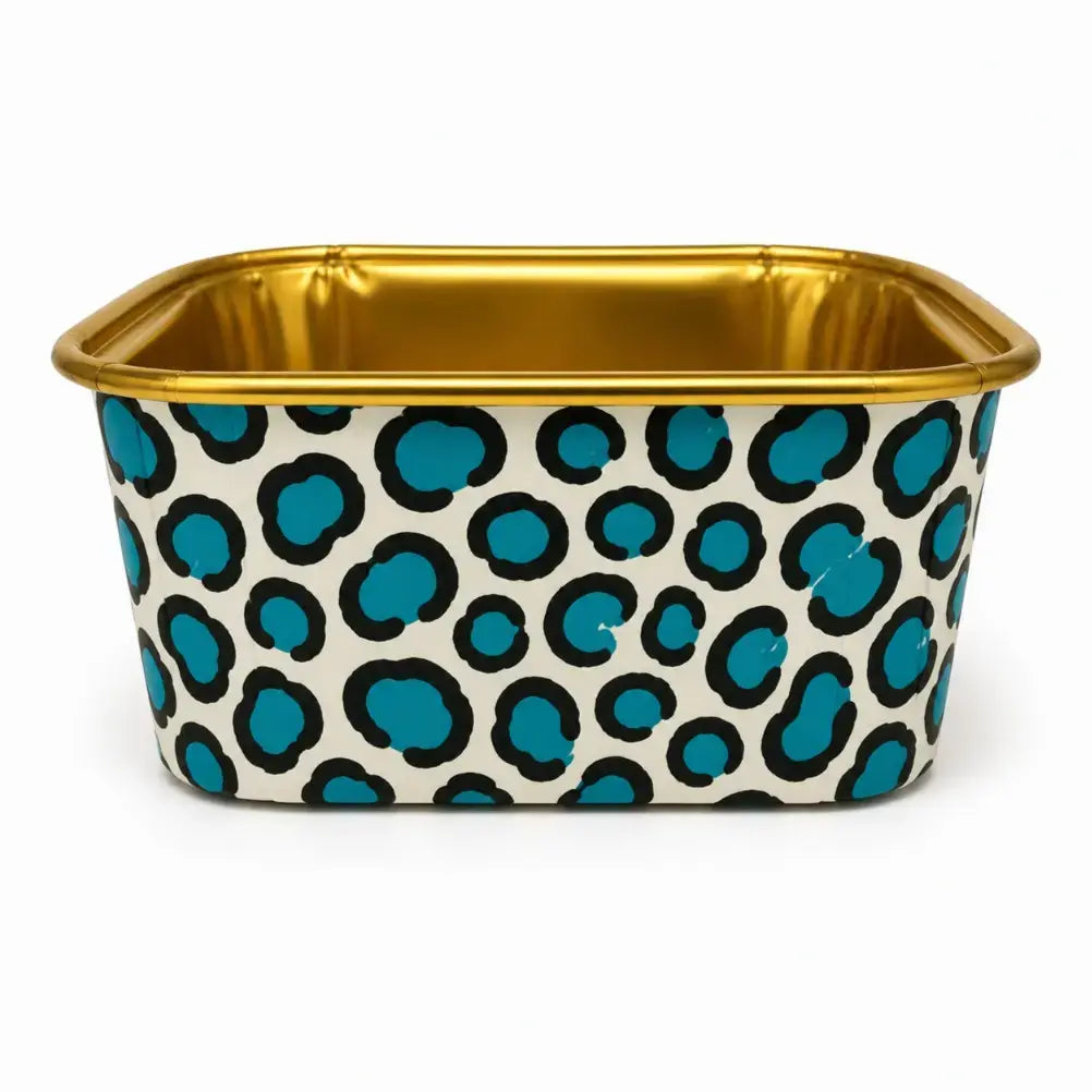 2603 5 Cl033 Square Animal Print Gold Premium Paper Baking Cups With Lid – Brownie Cups Pack Of 50 Ets