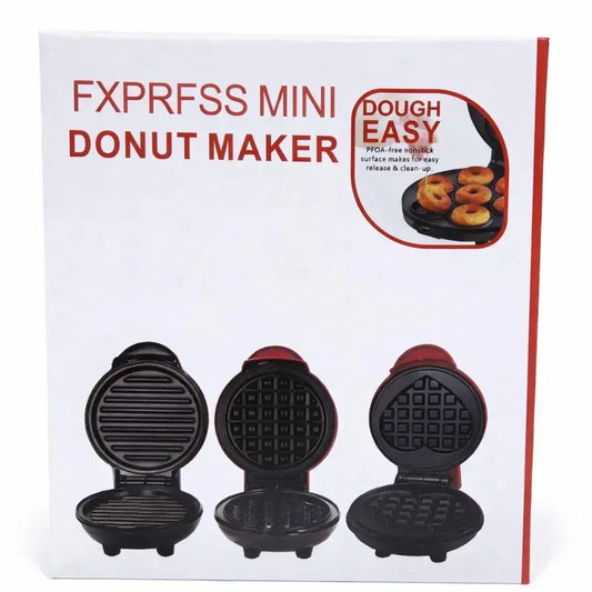 Mini Electric Waffle Maker 5 Inch – Non Stick Compact Breakfast Maker Red