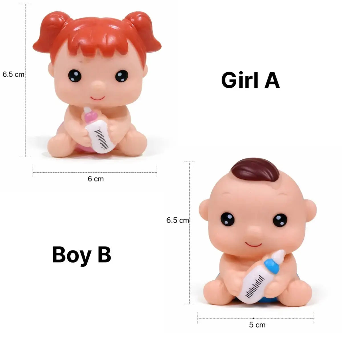 Cute Baby Cake Topper With Feeding Bottle – Cartoon Baby Figurine Set Ctt064