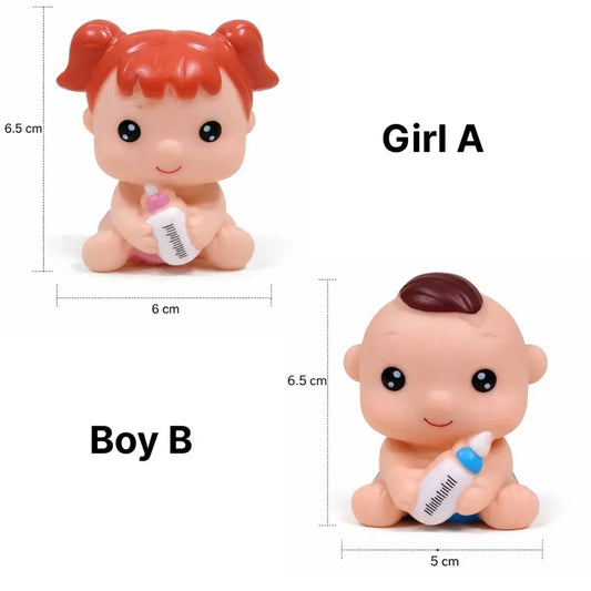 Cute Baby Cake Topper With Feeding Bottle – Cartoon Baby Figurine Set Ctt064