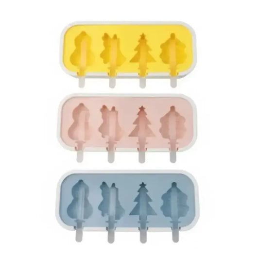 Christmas Silicone Ice Cream Chocolate Popsicle Mold – Cm233 4 Cavity Design