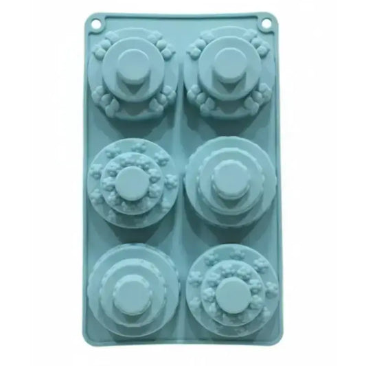 Silicone Chocolate Mold – 6 Cavity Tiered Cake Design Cm206
