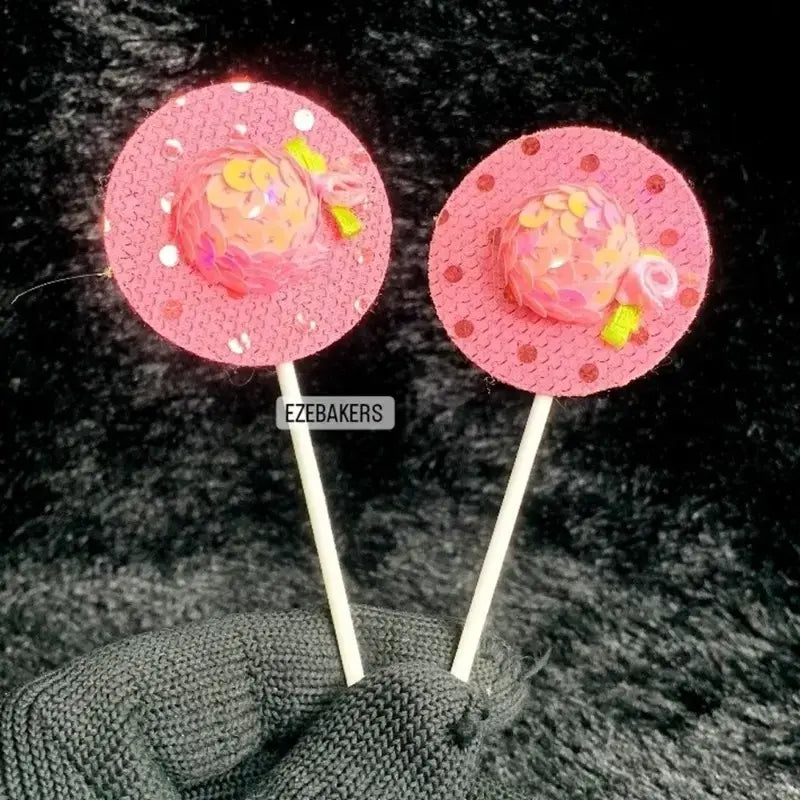 Multicolour 2 Piece Fancy Pink Cake Topper Tpr090