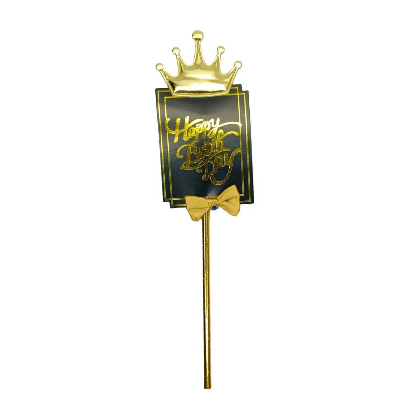 Black Crown Happy Birthday Cake Toppers Tpr201