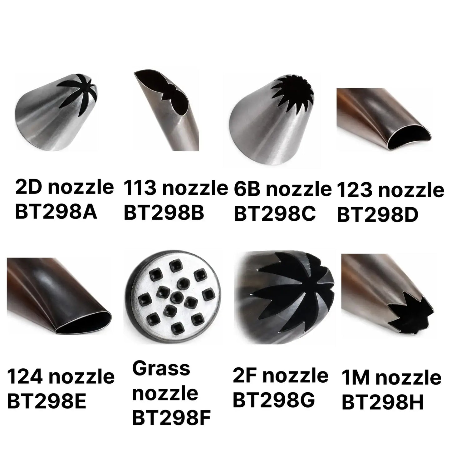 Multiple Design Big Piping Nozzle – Stainless Steel Icing Tip (Pack Of 50)