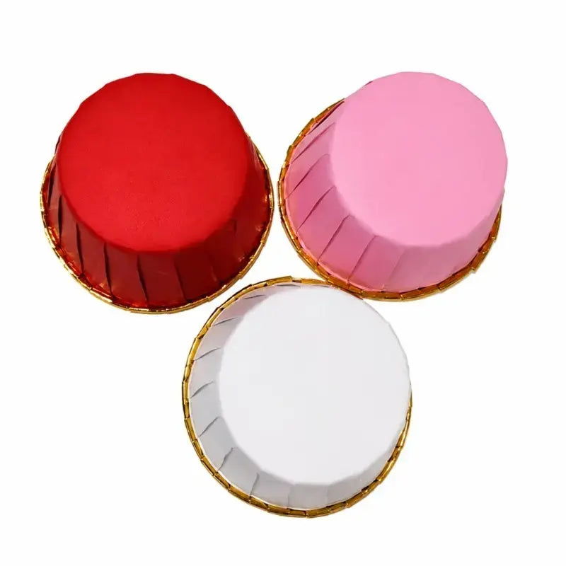 2603 15 Cl021 Premium Golden Inner Round Paper Baking Cups With Lid – Solid Color Design Pack Of 50 Ets