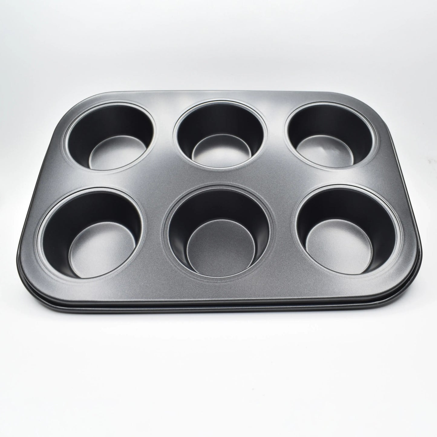 6 In 1 Round Black Muffin Cupcake Baking Tray